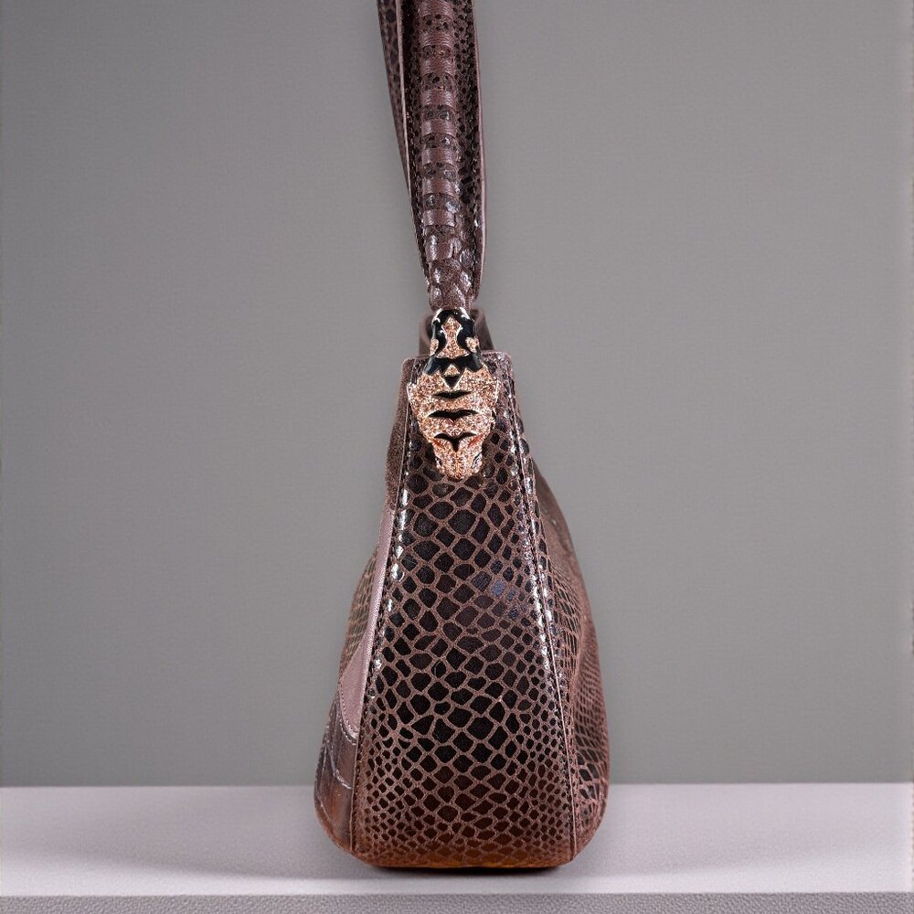 Sharif Suede And Leather Python Embossed Patchwor… - image 7